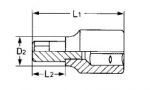 Отверточная насадка 1/2" для винтов с внутренним TORX®, T 70 x 138 мм HEYCO HE-50850361983