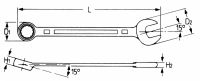 Комбинированный рожковый и накидной ключ, 22 мм HEYCO HE-50810022080