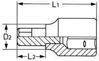 Головка торцевая с вставкой-битой с внешним шестигранником, 1/2", 4 x 138 мм HEYTEC HE-50850311383