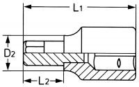 Головка торцевая с вставкой-битой с внешним шестигранником, 1/2", 5 x 138 мм HEYTEC HE-50850311483