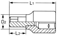 Головка торцевая с вставкой-битой XZN - тройной квадрат, 1/2", M6 x 100 мм HEYTEC HE-50850331283