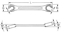 Двусторонний накидной гаечный ключ HEYCO открытый 10 x 11 мм HE-00497101180