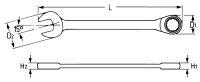 Комбинированный трещоточный ключ с реверсом, 12 мм HEYCO HE-50725012080
