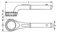 Накидной гаечный ключ HEYCO тягового действия 50 мм HE-00840005080