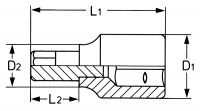 Отвёрточная насадка HEYCO 12-2 мм для винтов с прямым шлицем HE-00050300483