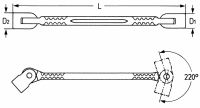 Двусторонний шарнирный торцевой ключ HEYCO 14 x 15 мм HE-00493141582
