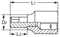 Головка торцевая с вставкой-битой с внешним шестигранником, 1/2", 8 x 138 мм HEYTEC HE-50850311283