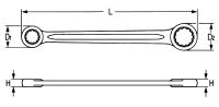Двусторонний кольцевой гаечный ключ HEYCO 8 x 9 мм HE-00450080982