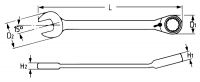 Комбинированный трещоточный ключ с реверсом, 32 мм HEYCO HE-50725032080