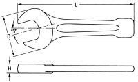 Гаечный ключ HEYCO ударного действия с открытым зевом 135 мм  HE-00810013520